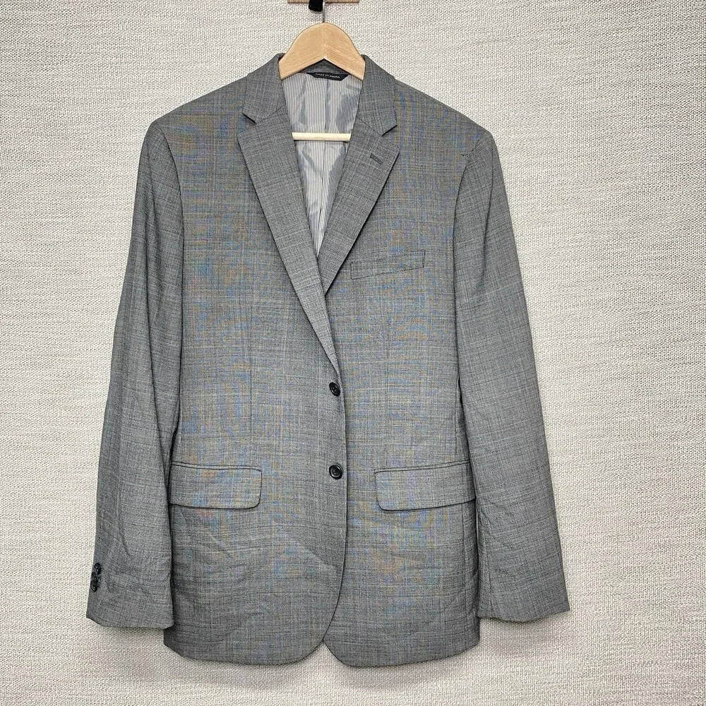 Banana Republic Suit 2 Piece 42R (33x33.5) 2B2V Slim Light Gray Crosshatch Plaid